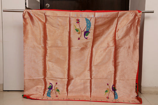 Paithani Brocket Blouse - Peacock and Parrot Combo with Muniya Border