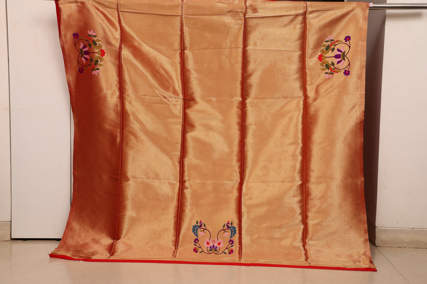 Paithani Brocket Blouse - Mini Floral Peacock Frame