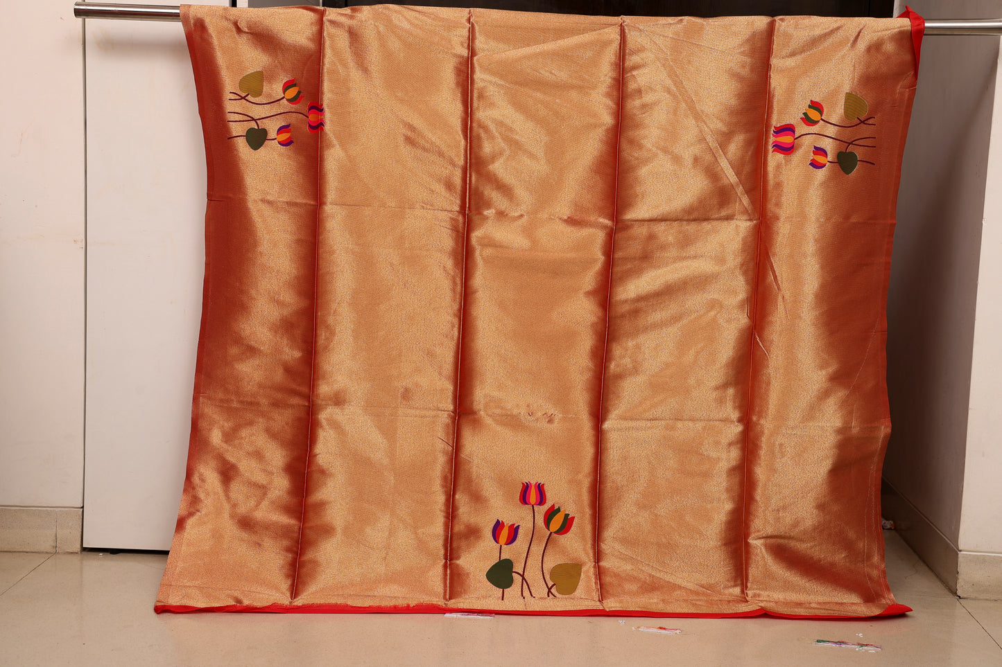 Paithani Brocket Blouse - Lotus Butti Vertical Design