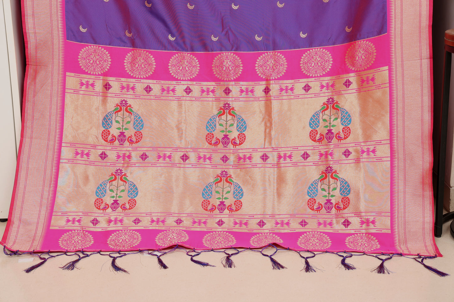 Rich Royal Purple Chandrakor Butti Paithani