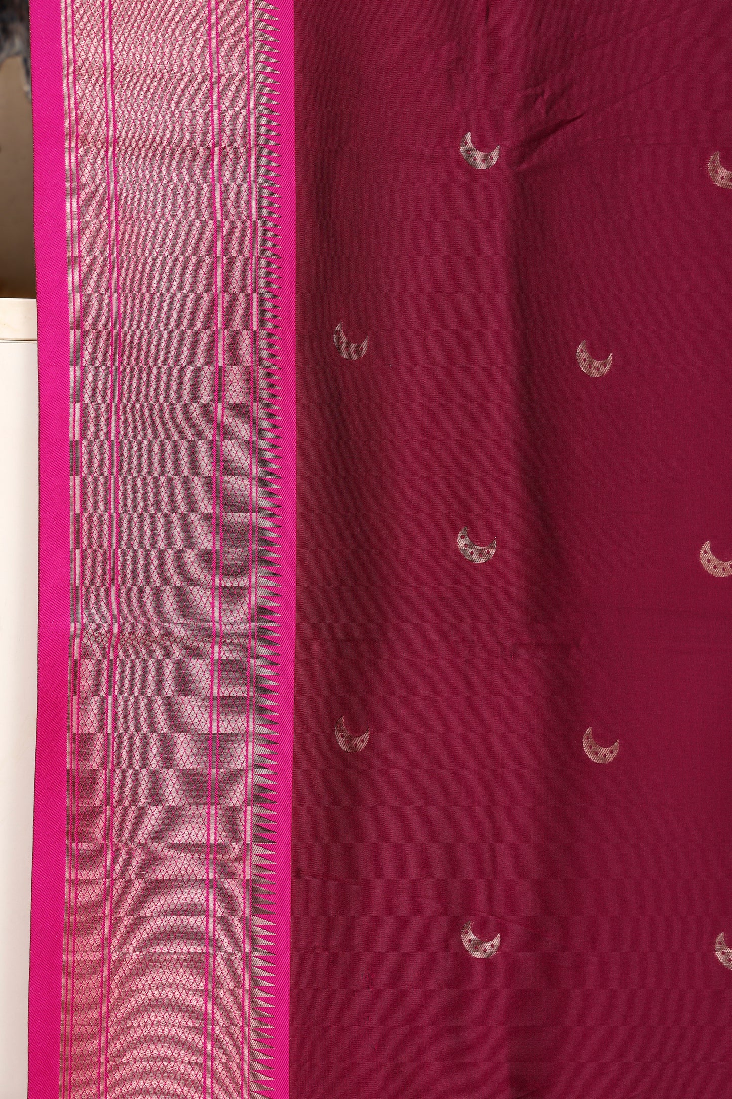 Deep Wine Chandrakor Butti Paithani