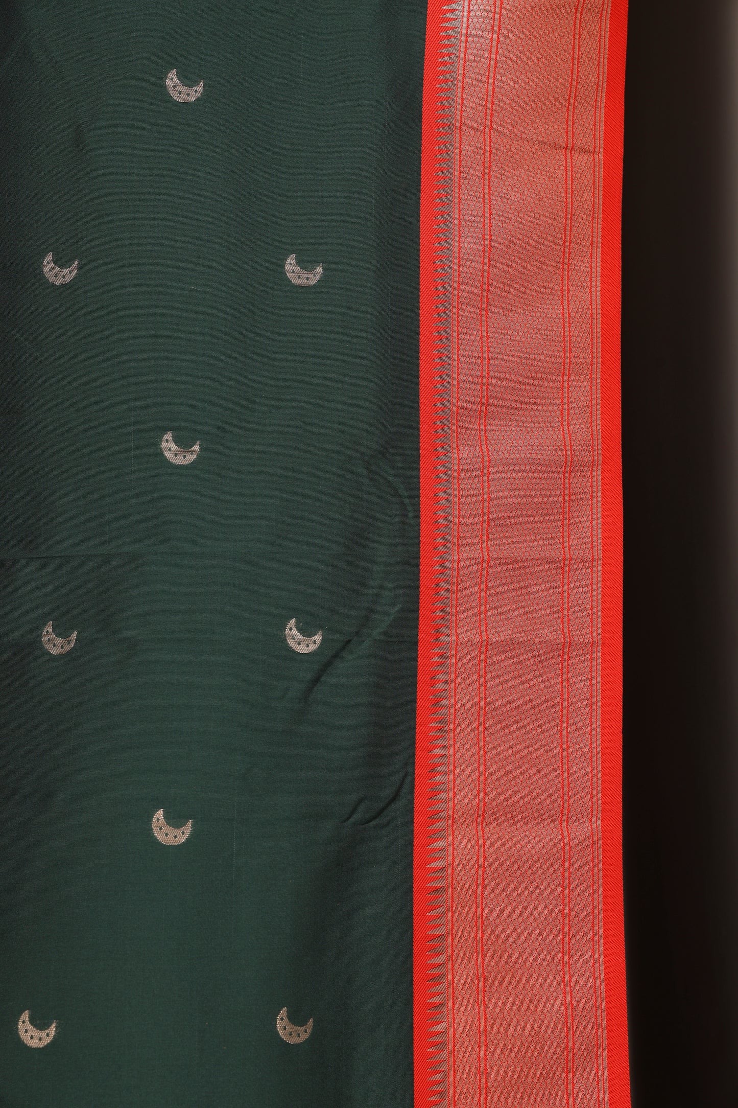 Bottle Green Chandrakor Butti Paithani