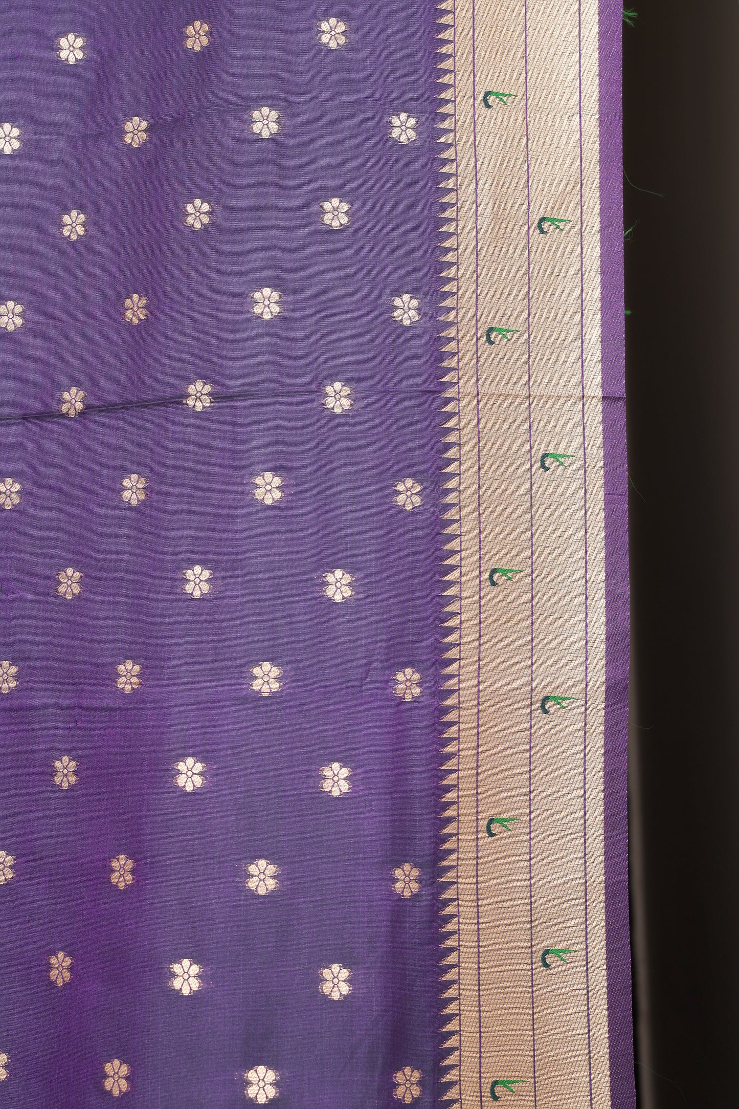 Steel Blue Seven Rows Muniya Skirt Border Paithani