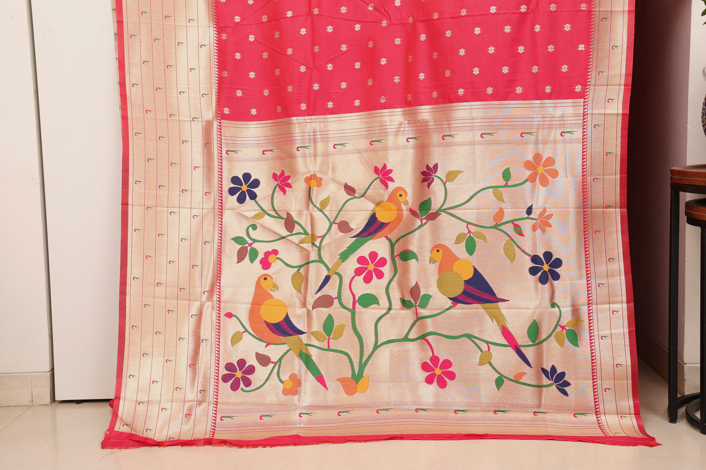 Rani Pink Seven Rows Muniya Skirt Border Paithani