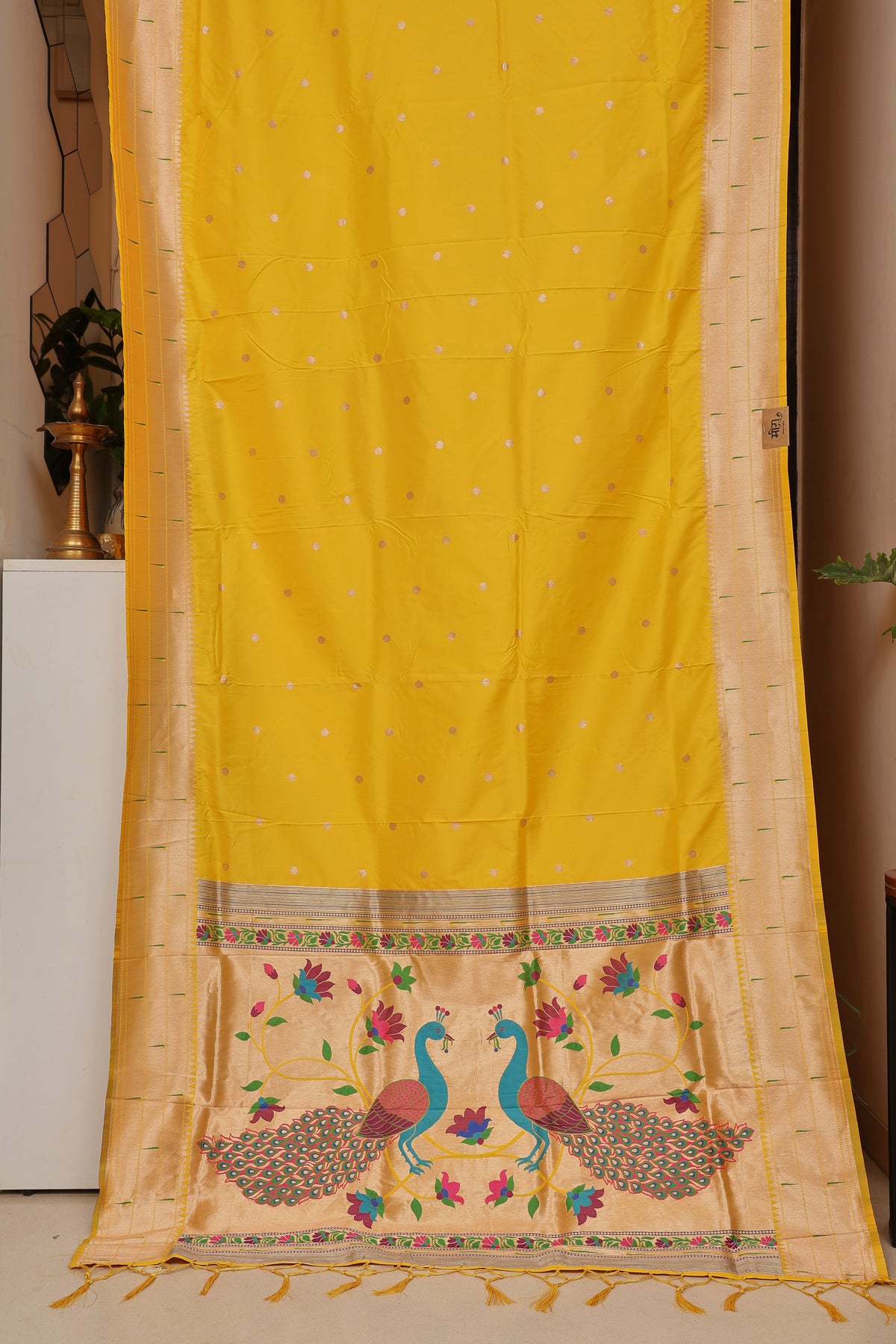 Sunshine Yellow Kanjivaram Paithani