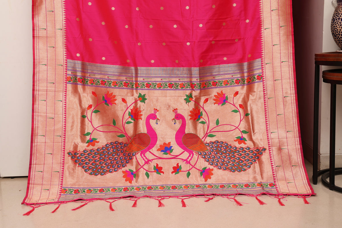 Bright Pink Kanjivaram Paithani
