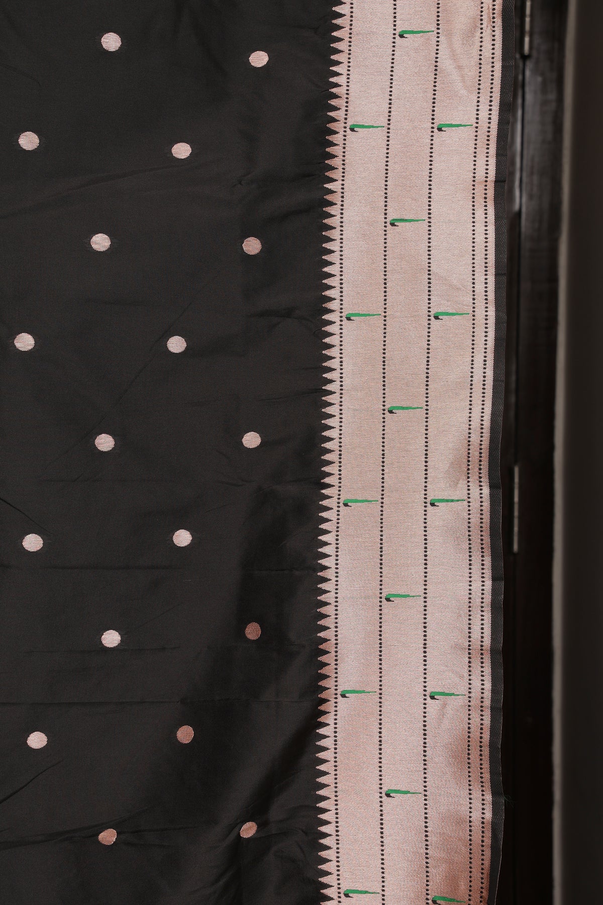 Jet Black Kanjivaram Paithani