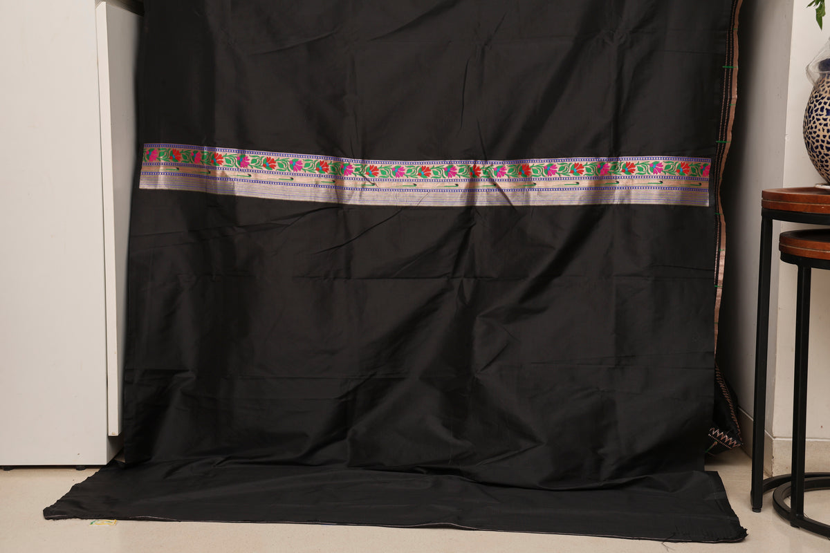 Jet Black Kanjivaram Paithani