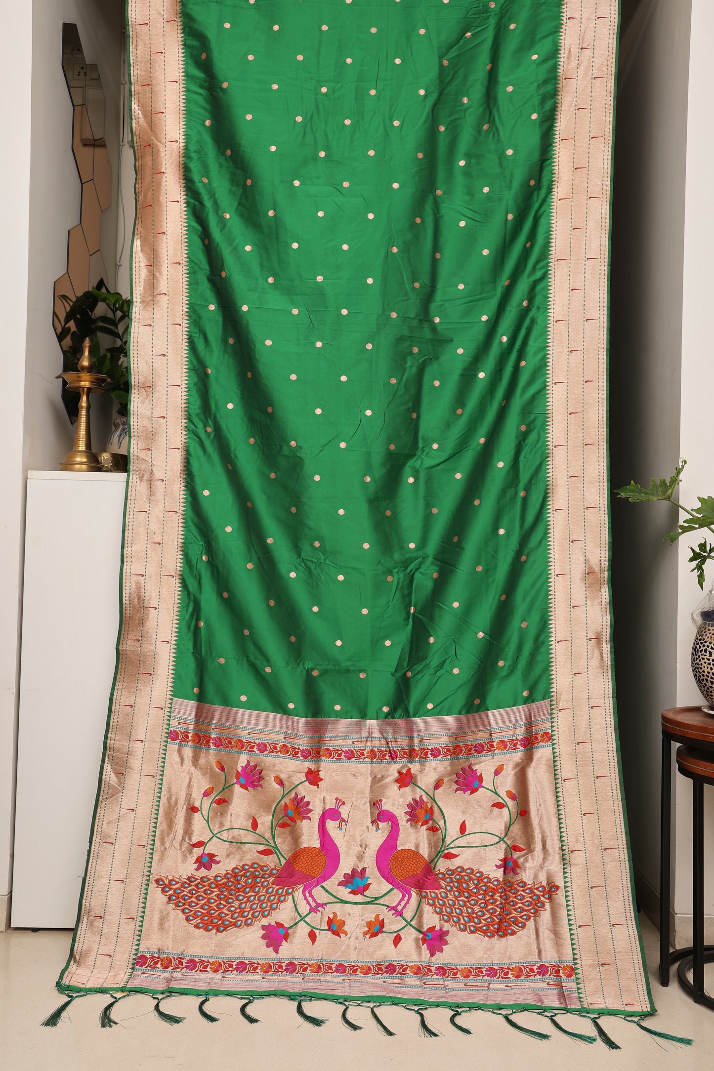 Emerald Green Kanjivaram Paithani