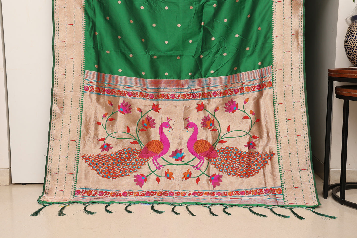Emerald Green Kanjivaram Paithani
