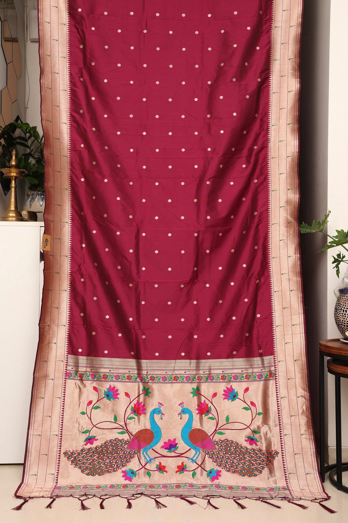 Wine Maroon Kanjivaram Paithani