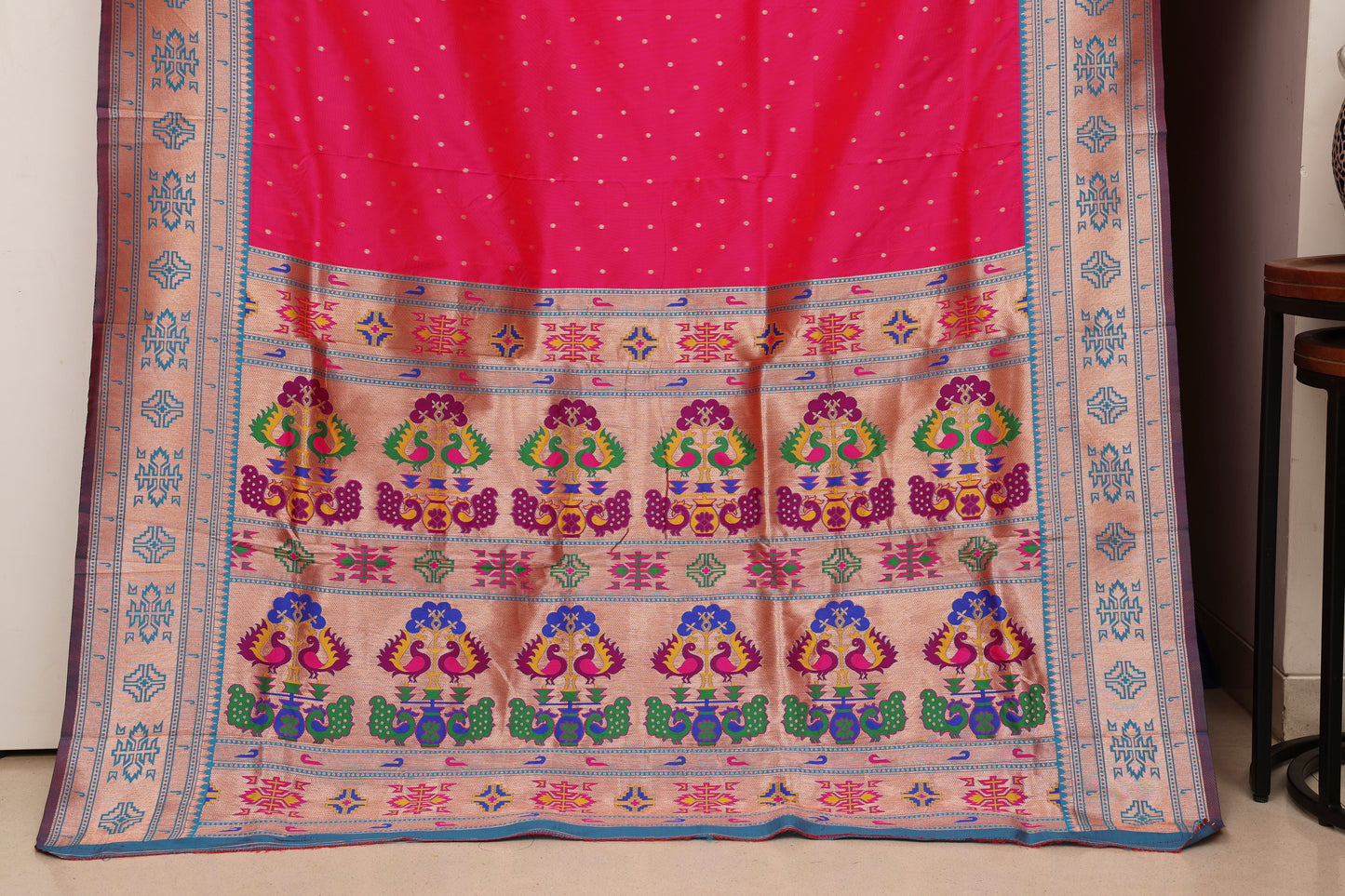 Rani Pink Tribal Weave Paithani