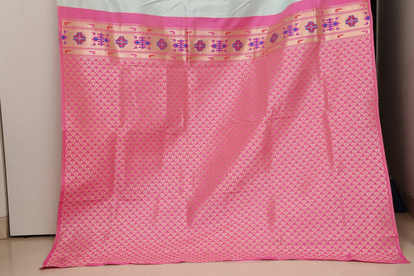 Powder Blue Tribal Weave Paithani