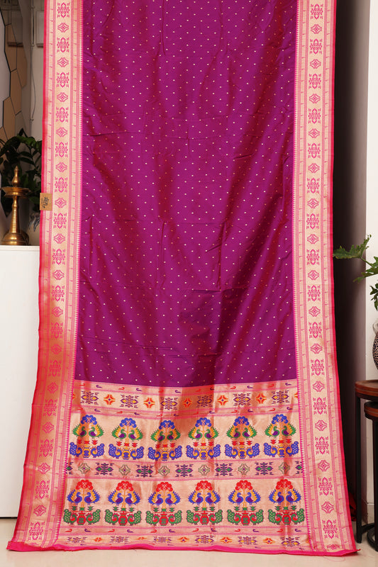 Royal Purple Tribal Weave Paithani