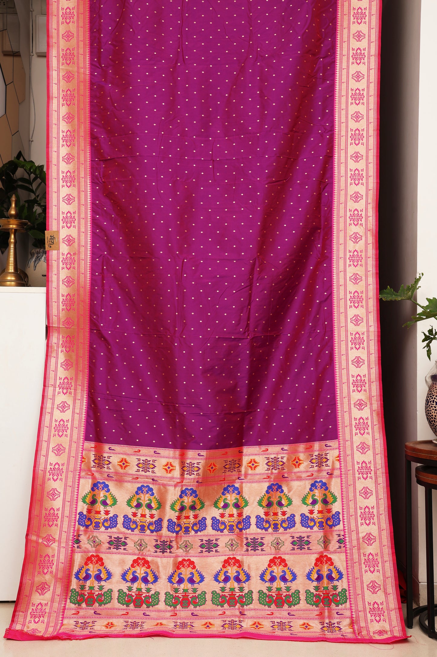 Royal Purple Tribal Weave Paithani