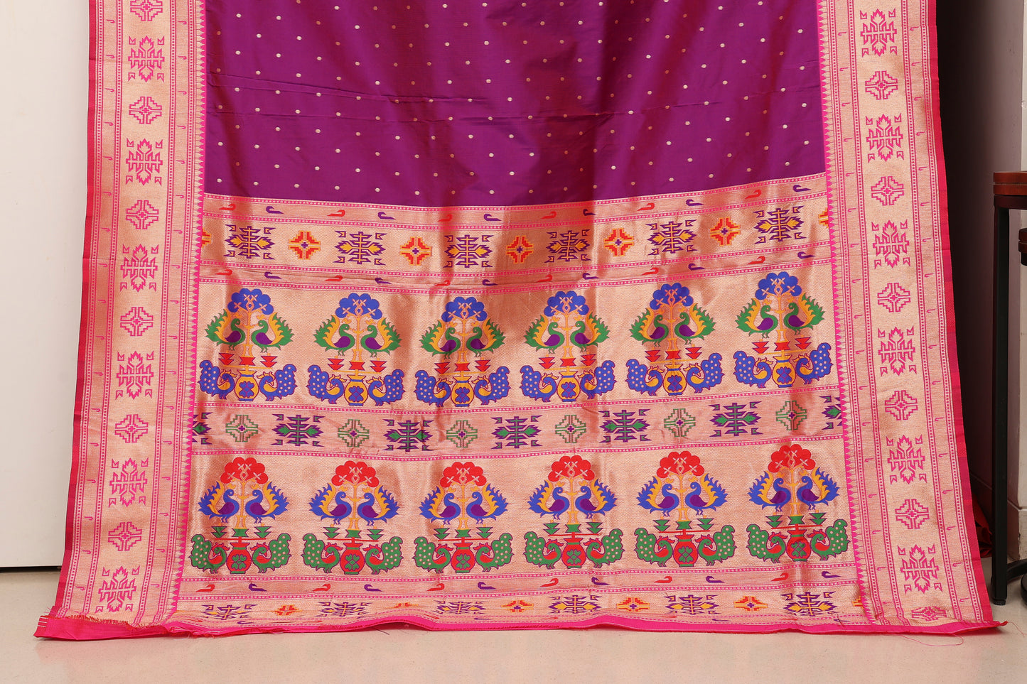 Royal Purple Tribal Weave Paithani