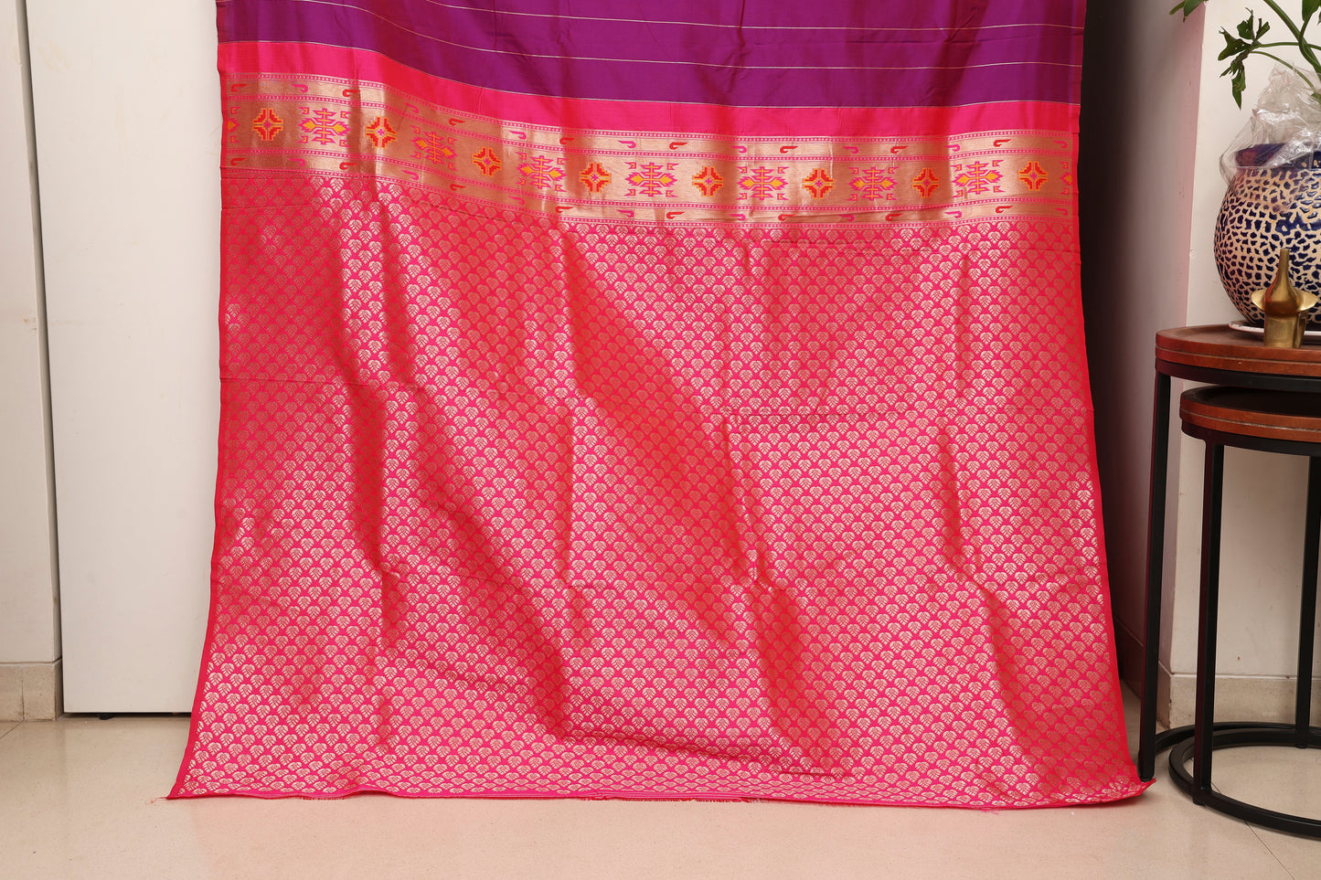 Royal Purple Tribal Weave Paithani
