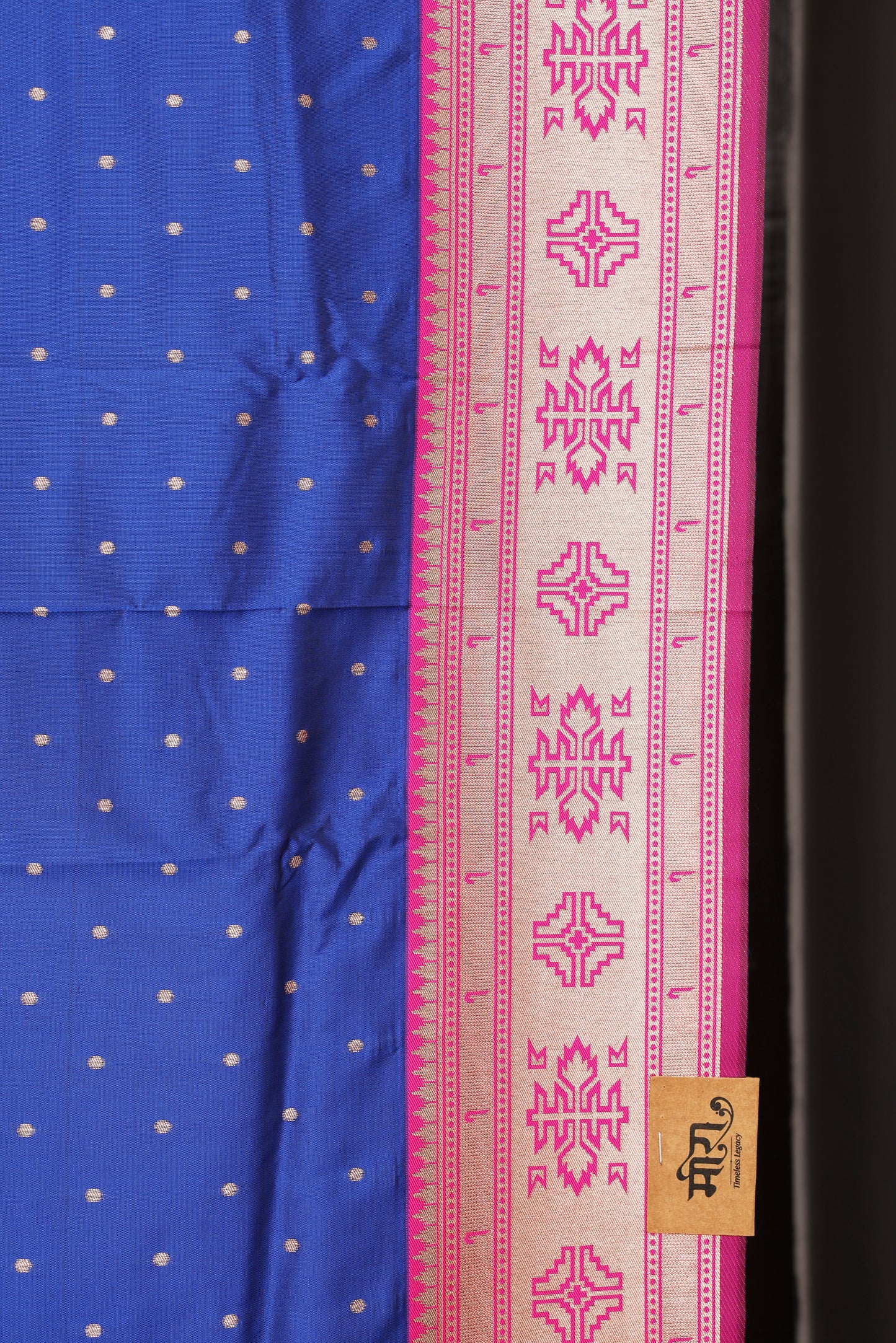 Royal Blue Tribal Weave Paithani