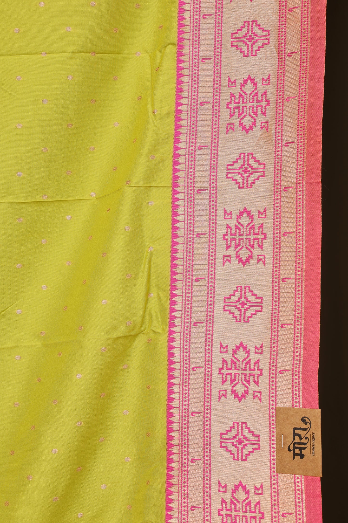 Parrot green Tribal Weave Paithani
