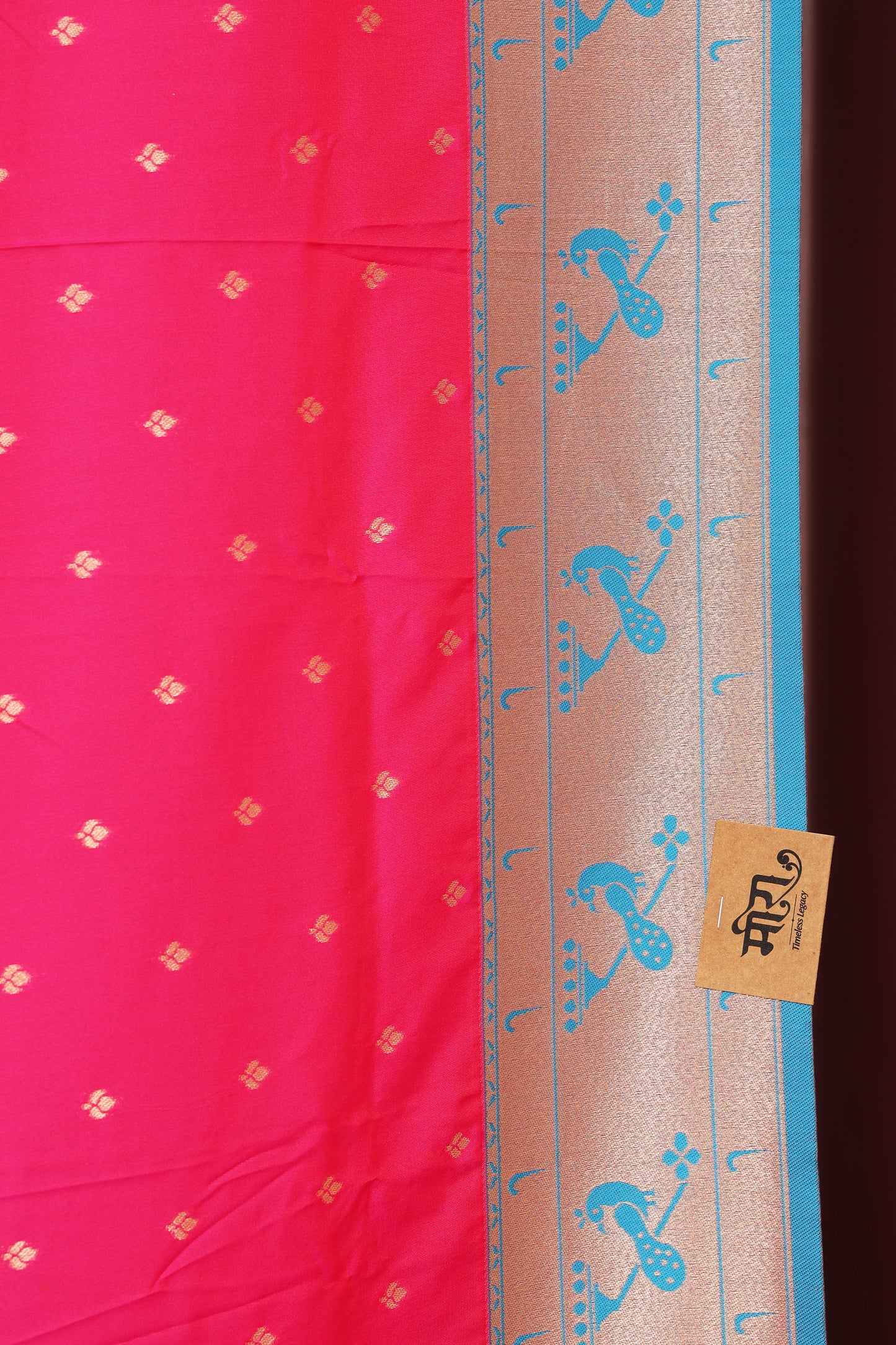 Rani Pink Bangdi More Paithani