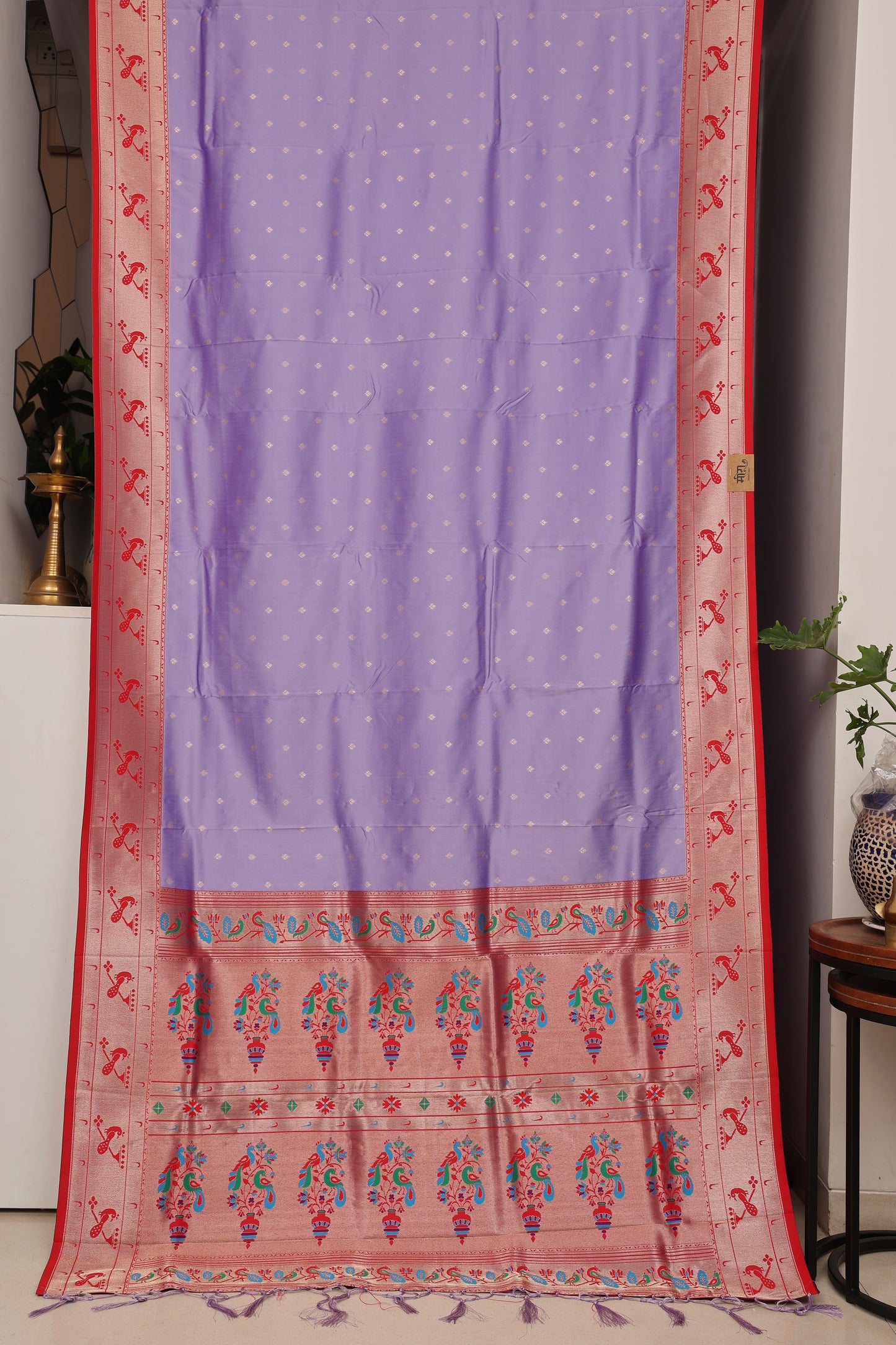 Lavender Purple Bangdi More Paithani