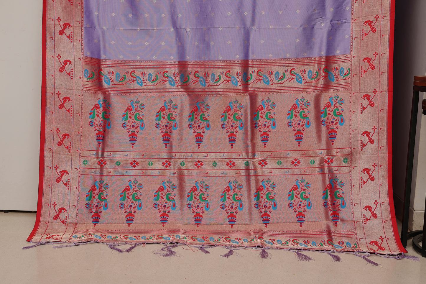 Lavender Purple Bangdi More Paithani