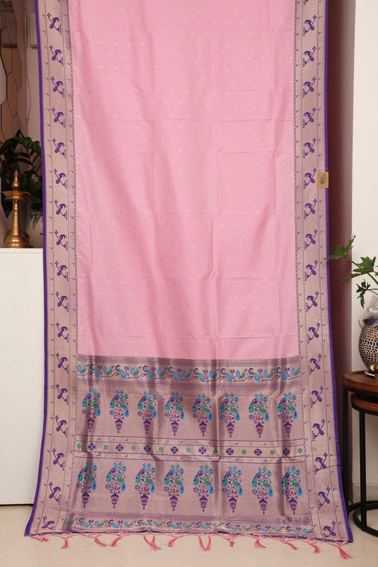 Baby Pink Bangdi More Paithani