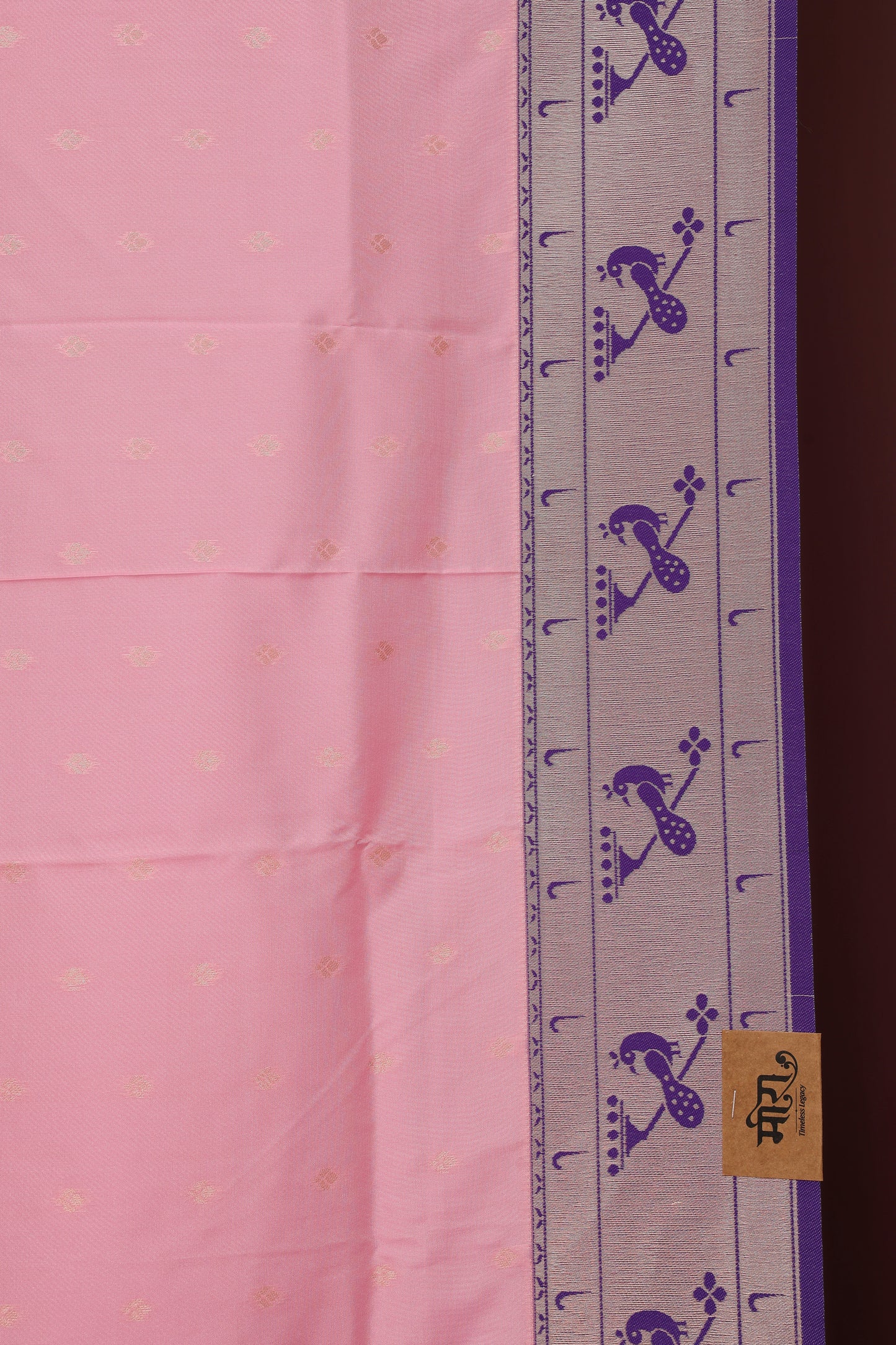 Baby Pink Bangdi More Paithani