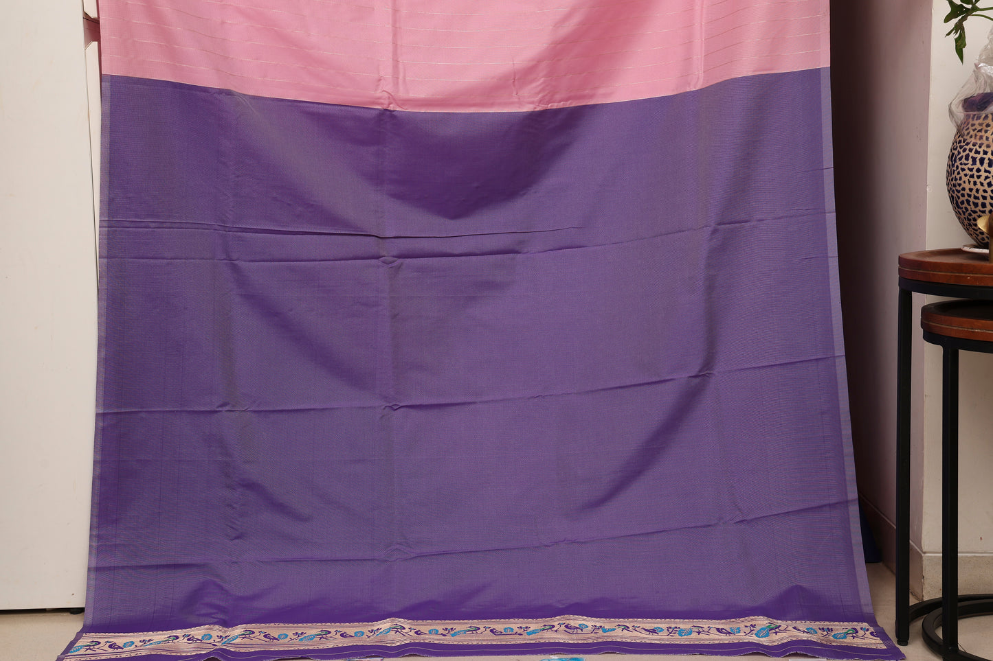 Baby Pink Bangdi More Paithani