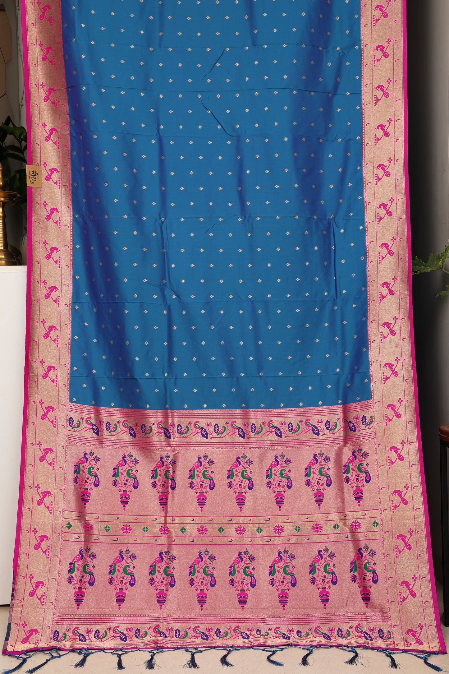 Peacock Blue Bangdi More Paithani