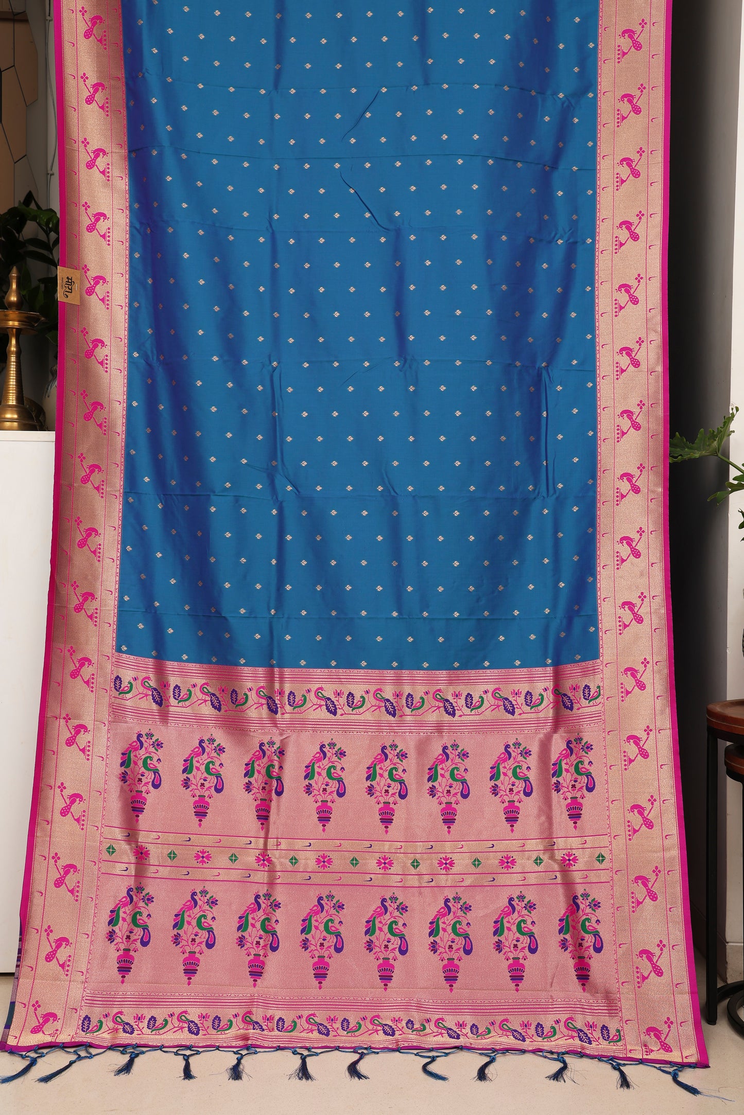 Peacock Blue Bangdi More Paithani