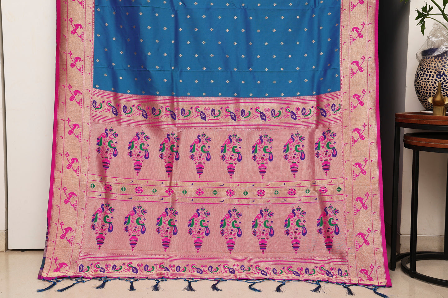 Peacock Blue Bangdi More Paithani