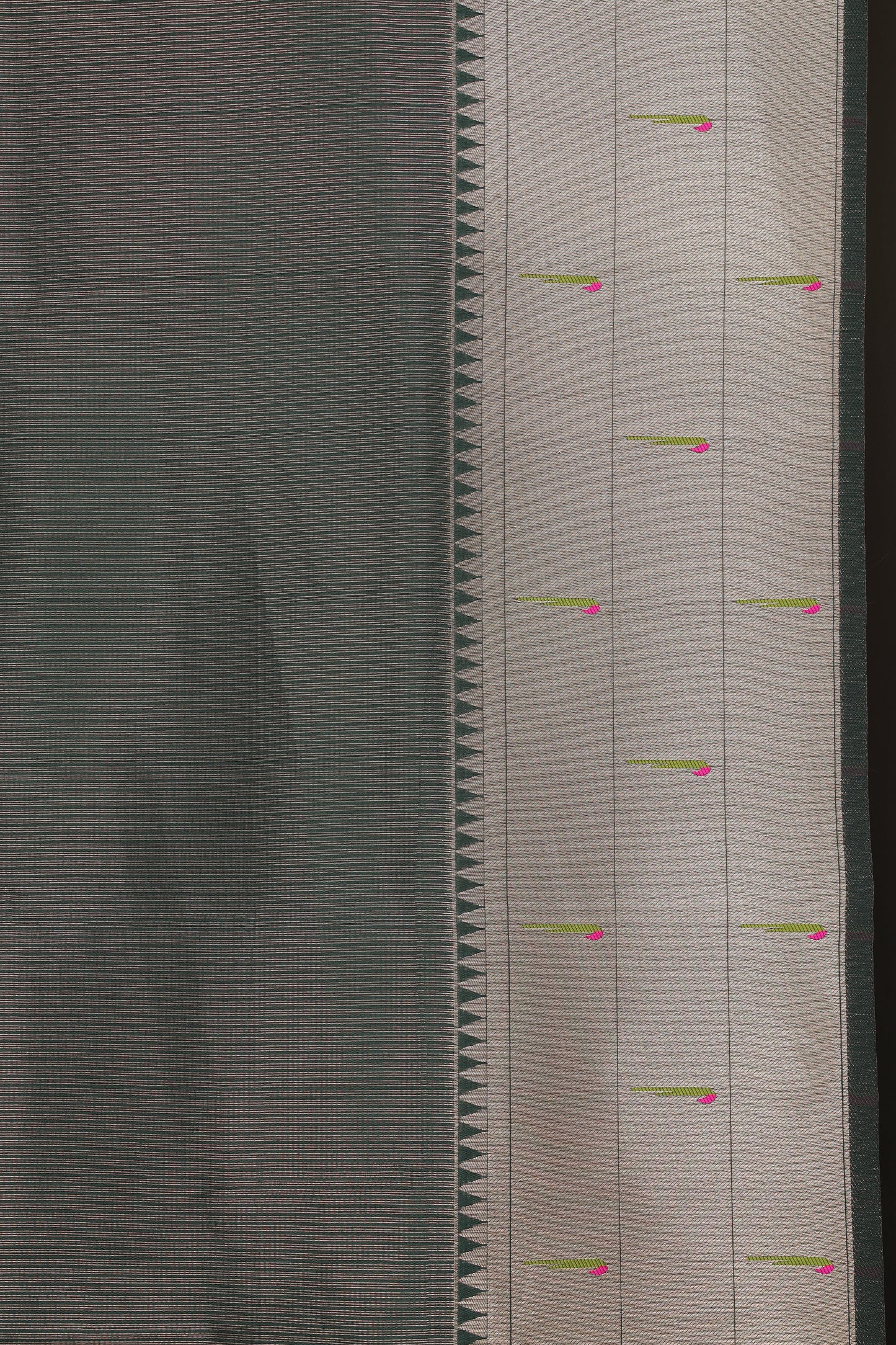 Forest Green Triple Muniya Tissue Paithani