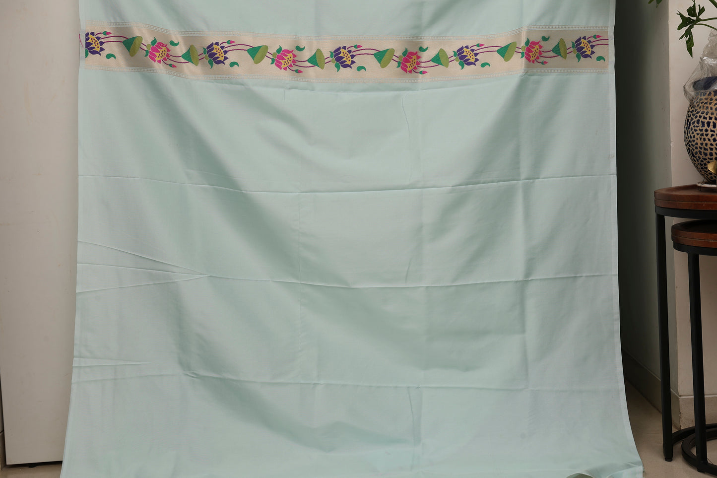 Ice Blue Triple Muniya Tissue Paithani