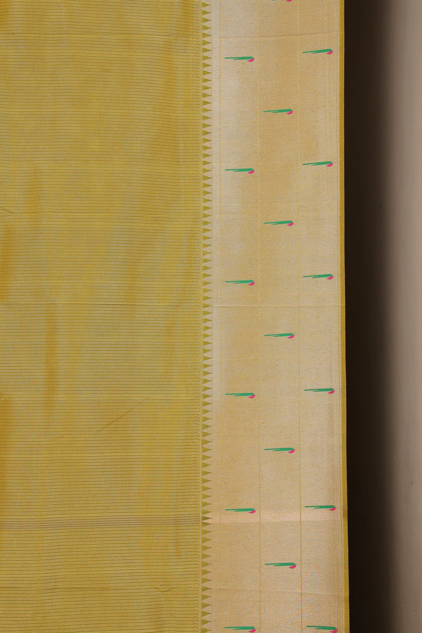 Mehendi Green Triple Muniya Tissue Paithani