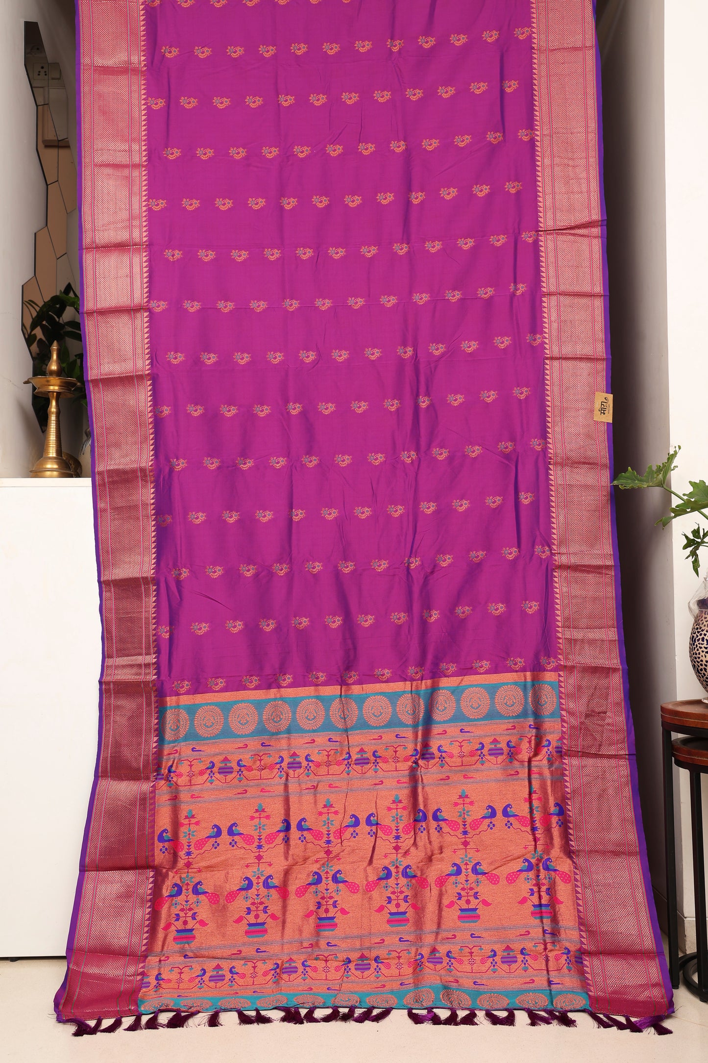 Royal Purple Nath Butti Paithani