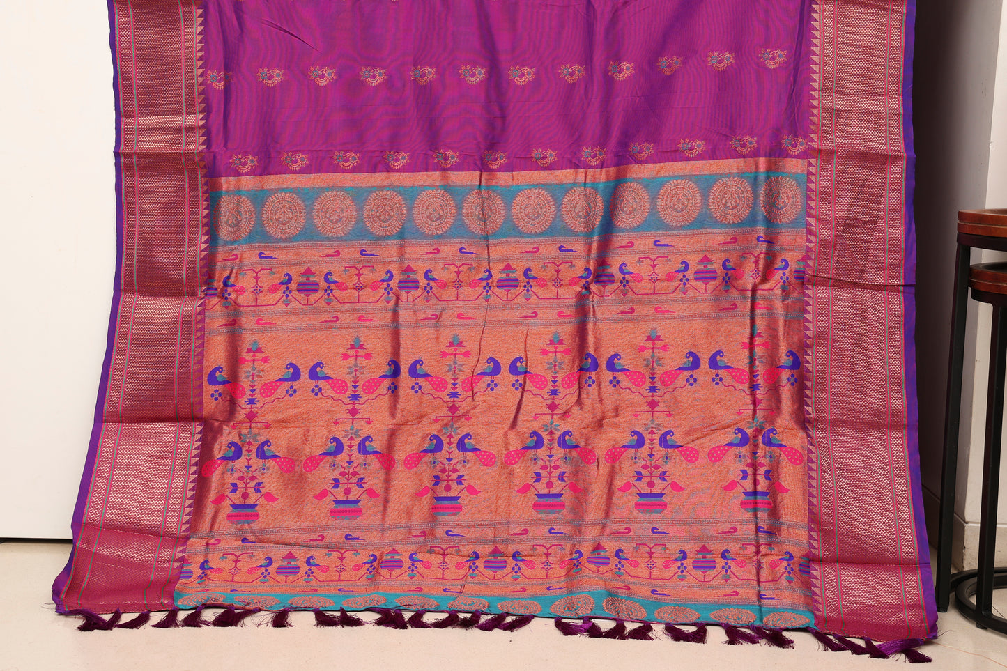 Royal Purple Nath Butti Paithani