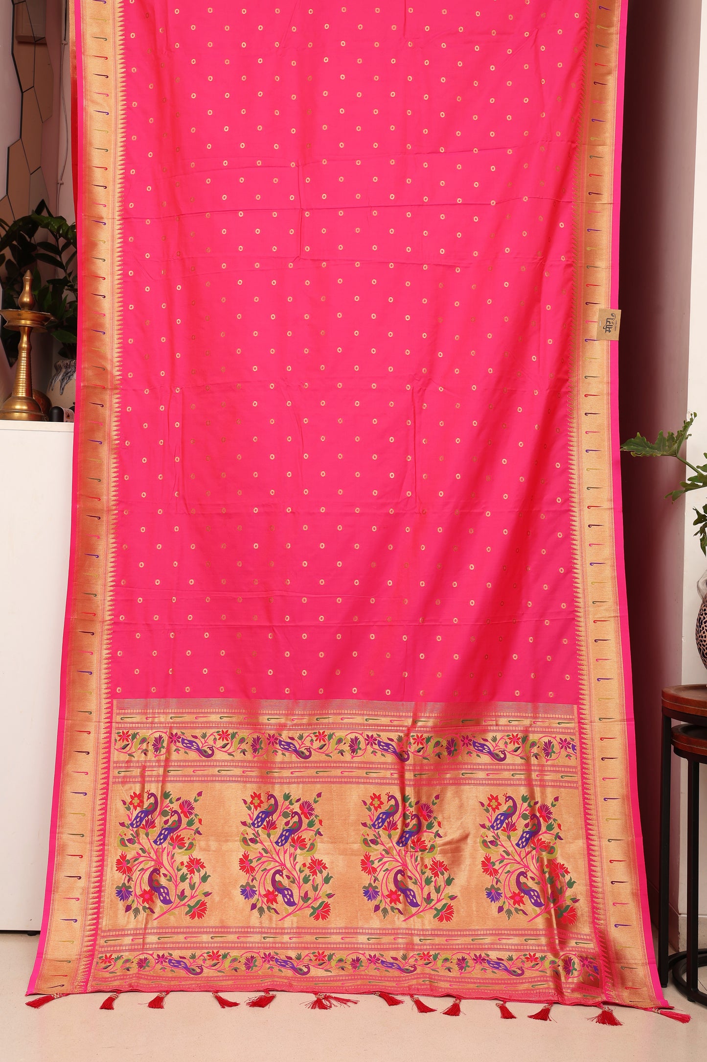 Rani Pink Soft Silk Blend Paithani