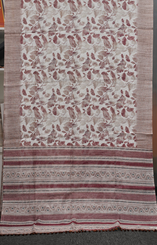 Brown Cotton Georgette