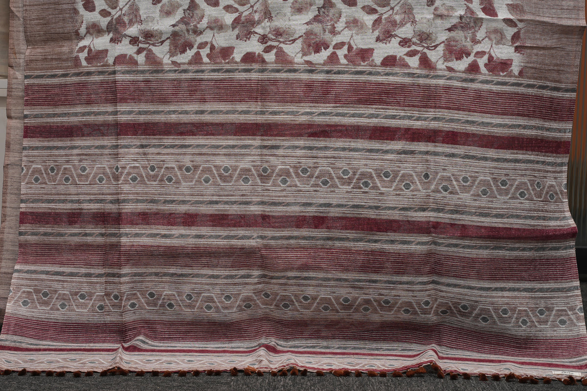 Brown Cotton Georgette