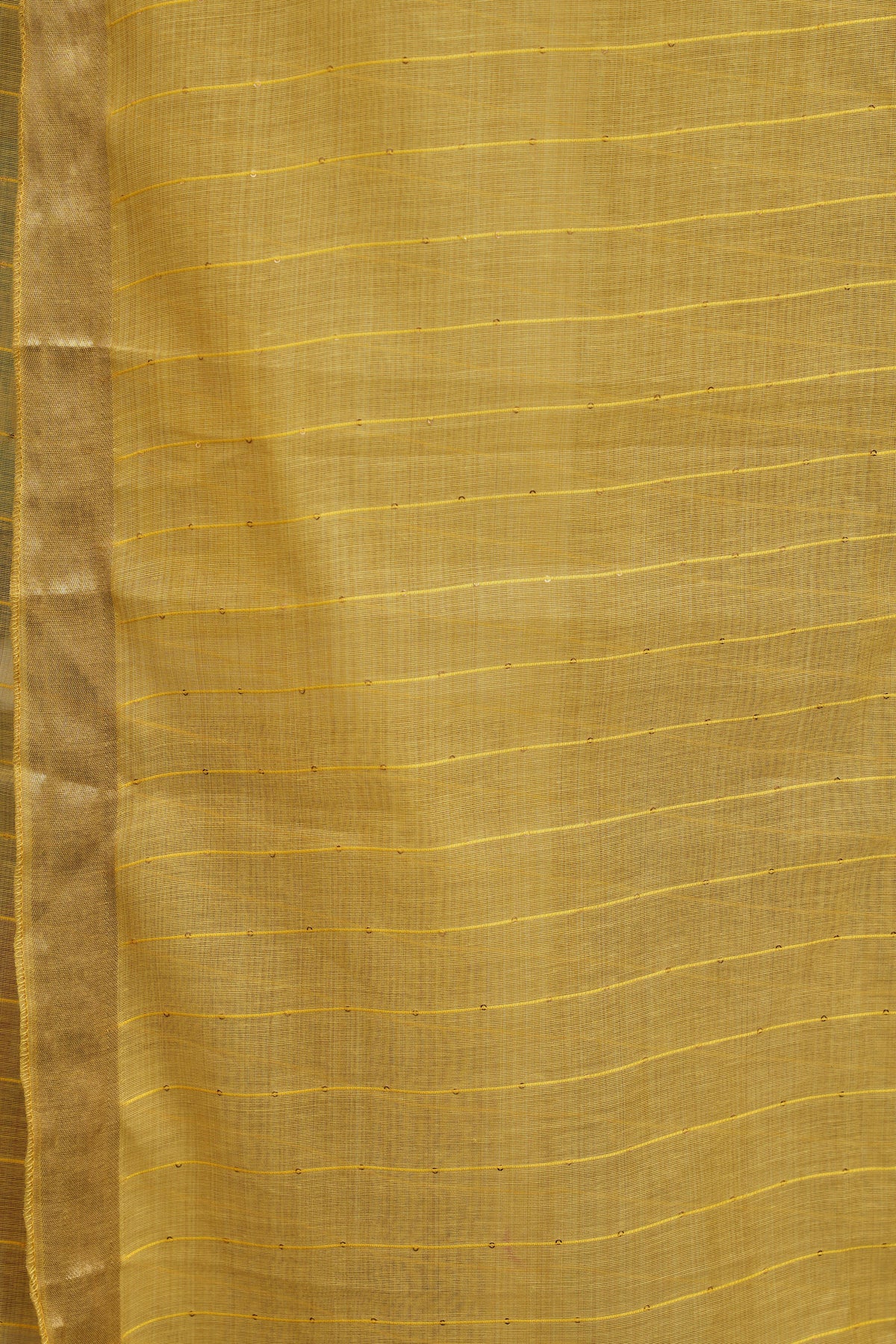 Mustard Yellow Tissue Pallu Cotton Saree