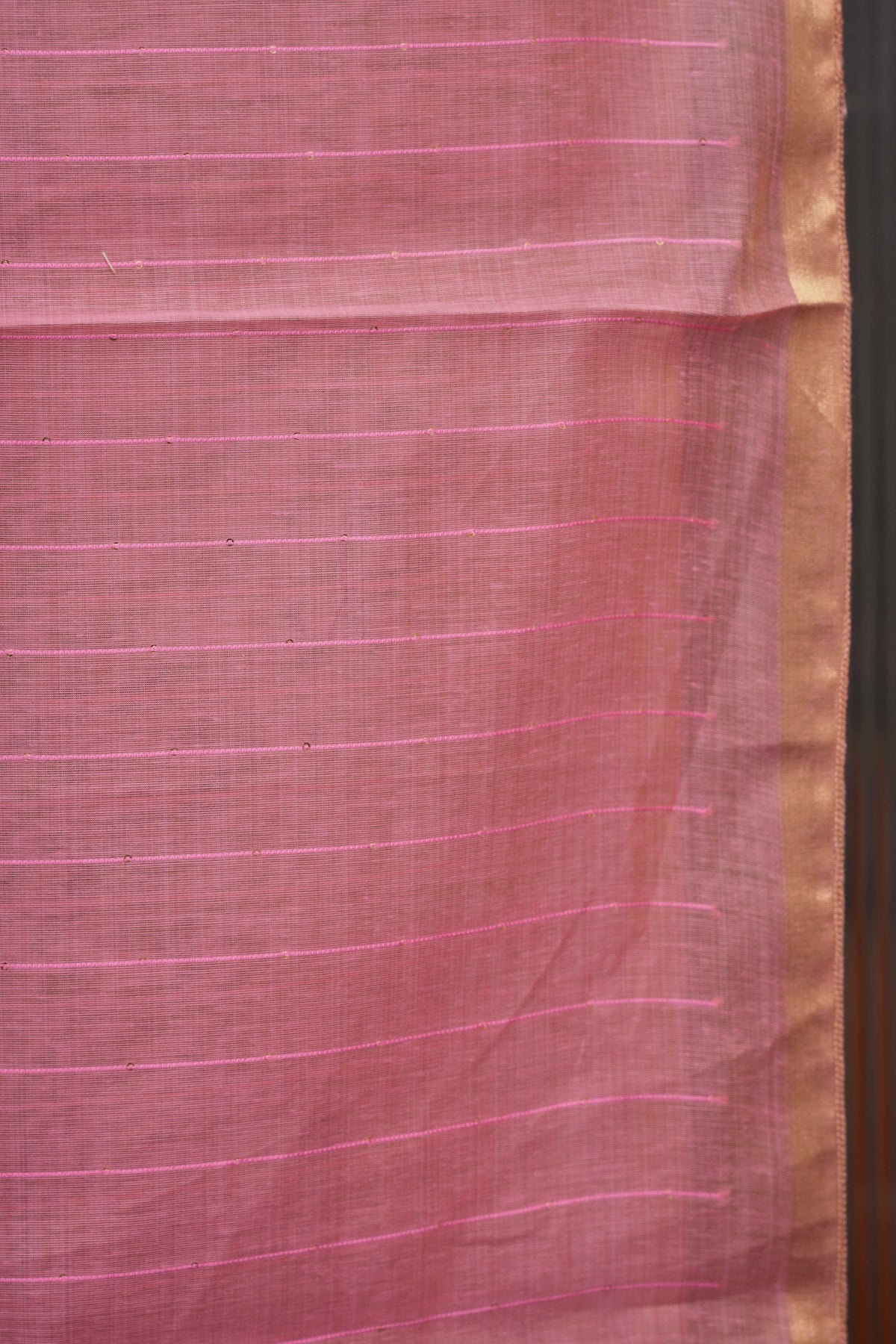 Rose Pink Tissue Pallu Cotton Saree