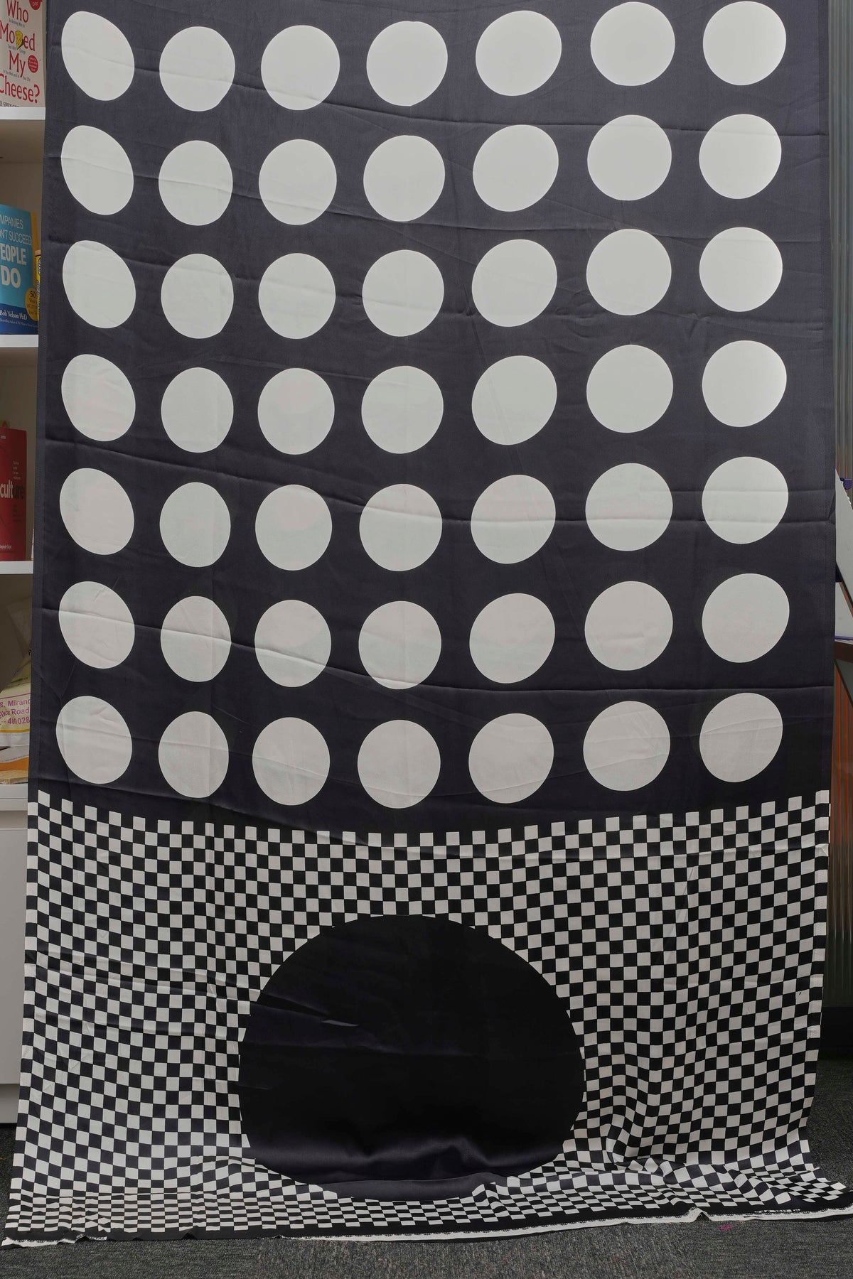 Black & White Polka Dot Semi Modal Silk Saree