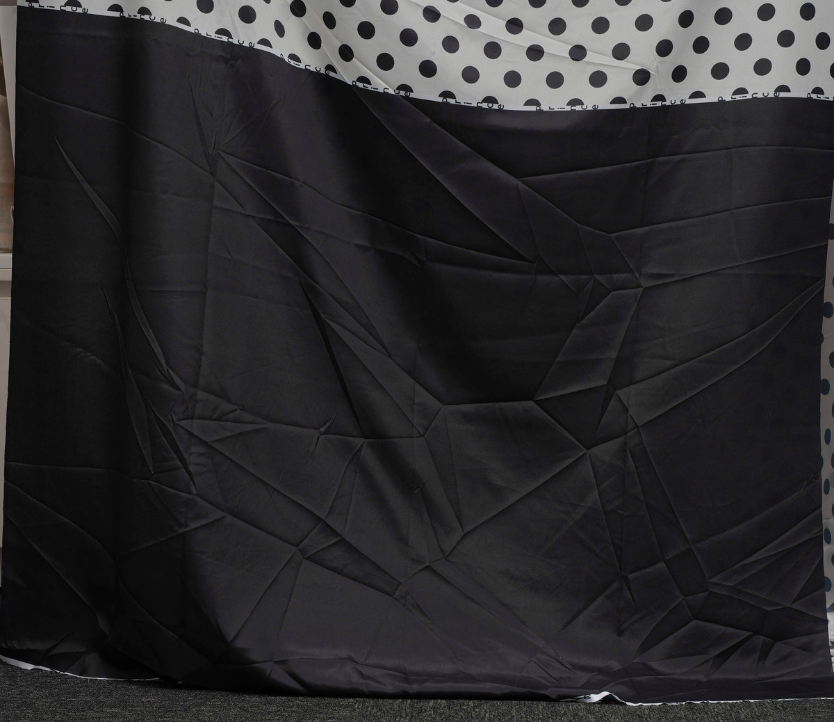 Black & White Polka Dot Semi Modal Silk Saree