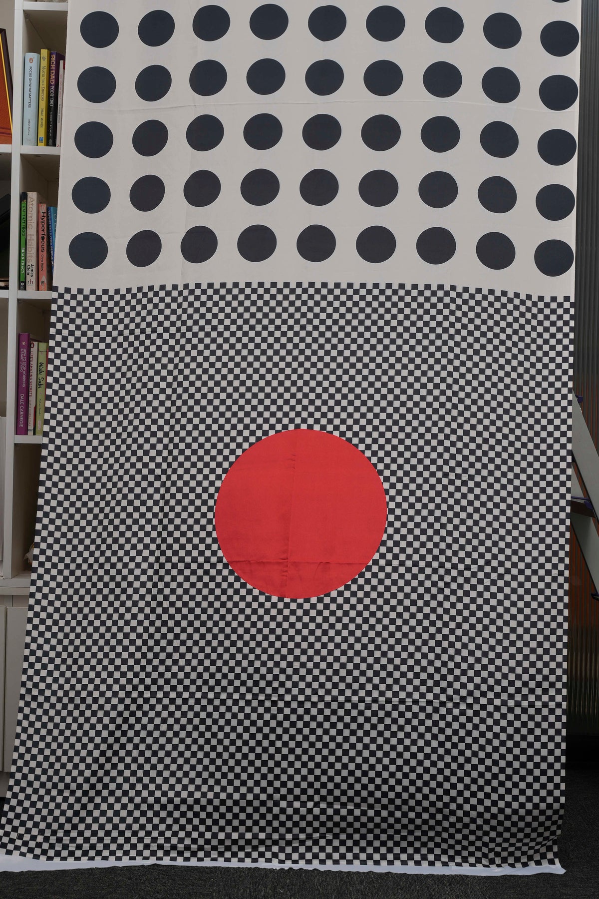 Off-White & Black Polka Dot Semi Modal Silk Saree
