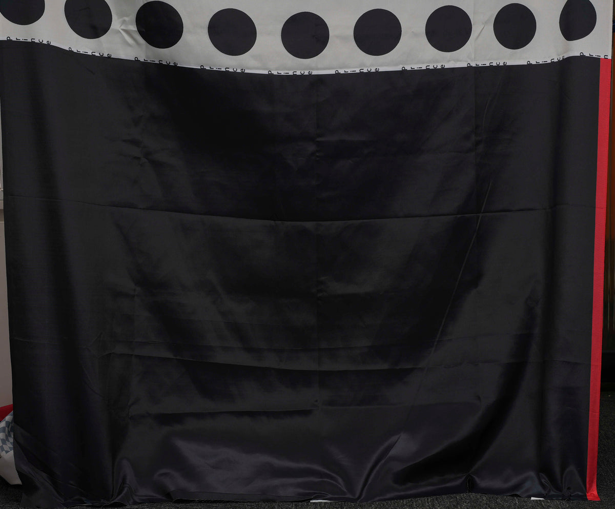 Off-White & Black Polka Dot Semi Modal Silk Saree