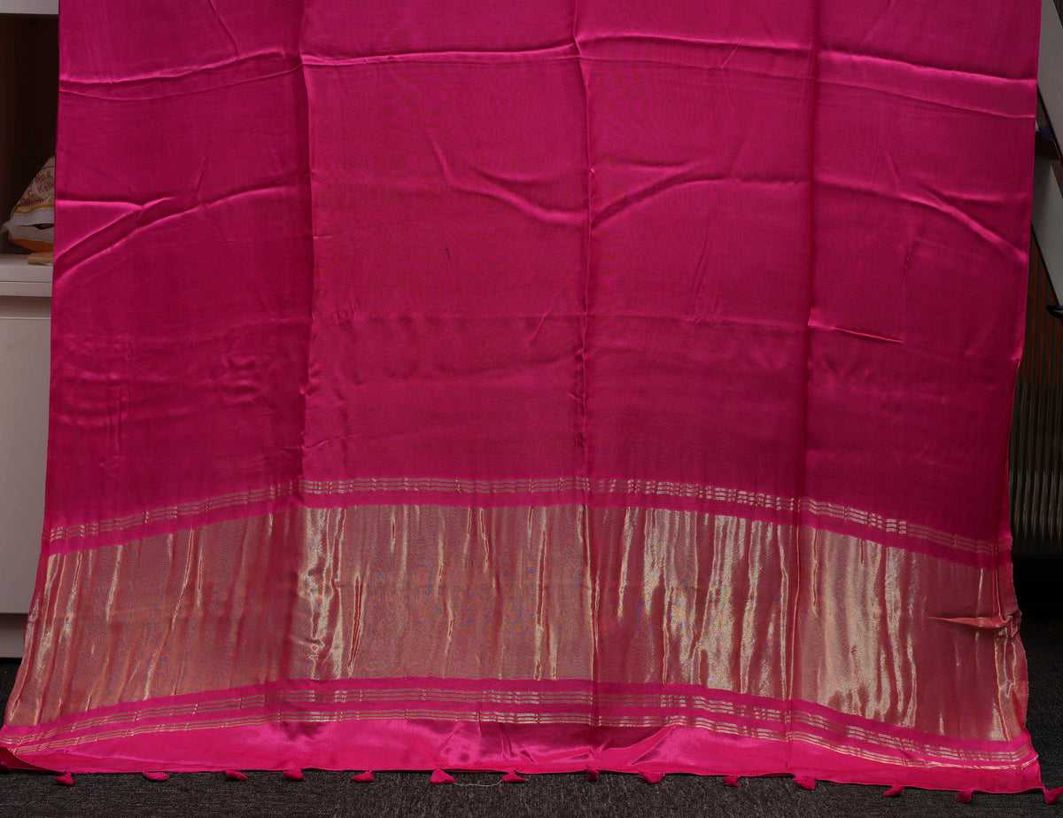 Rani Pink Pure Modal Silk Saree