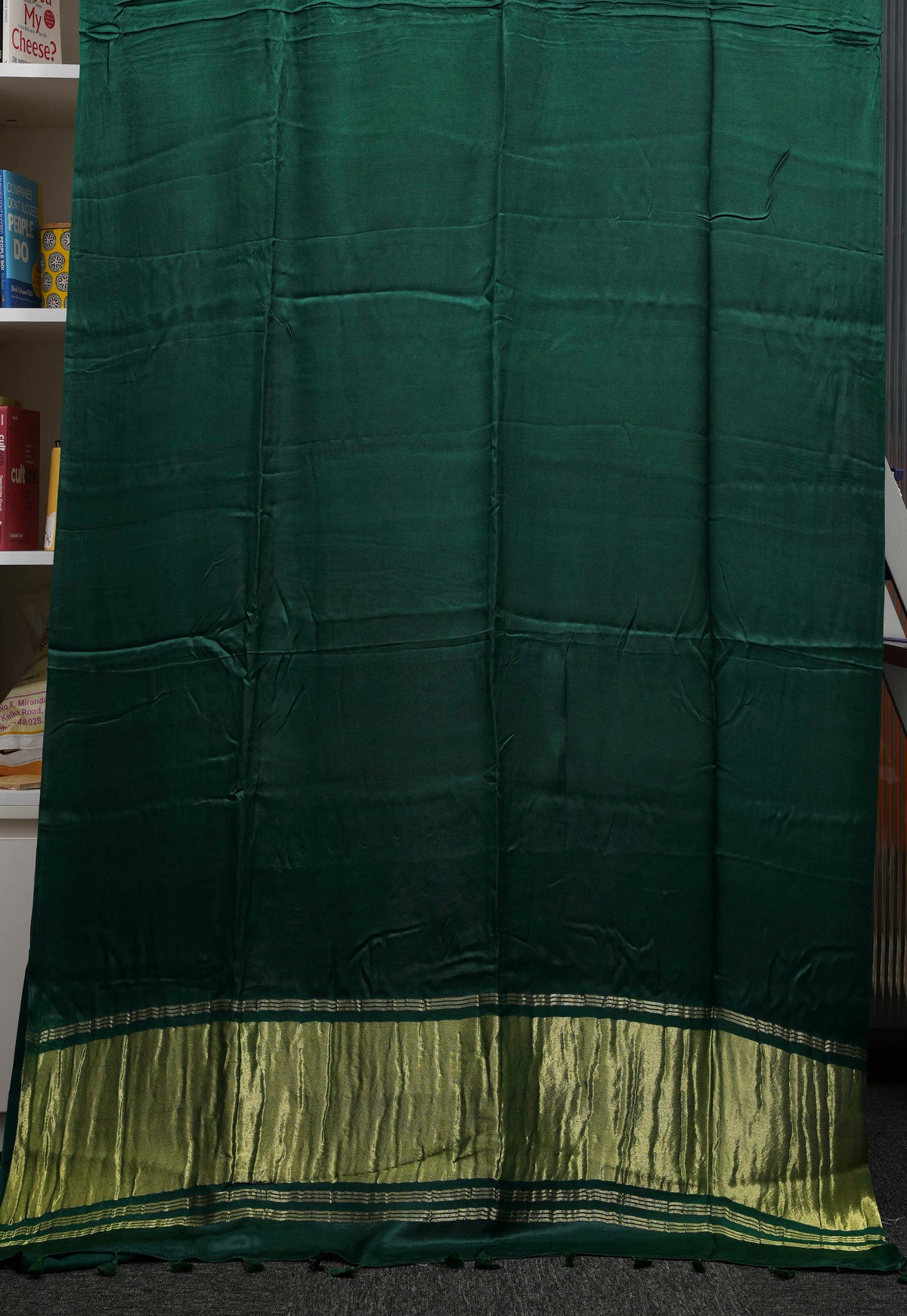 Bottle Green Pure Modal Silk Saree