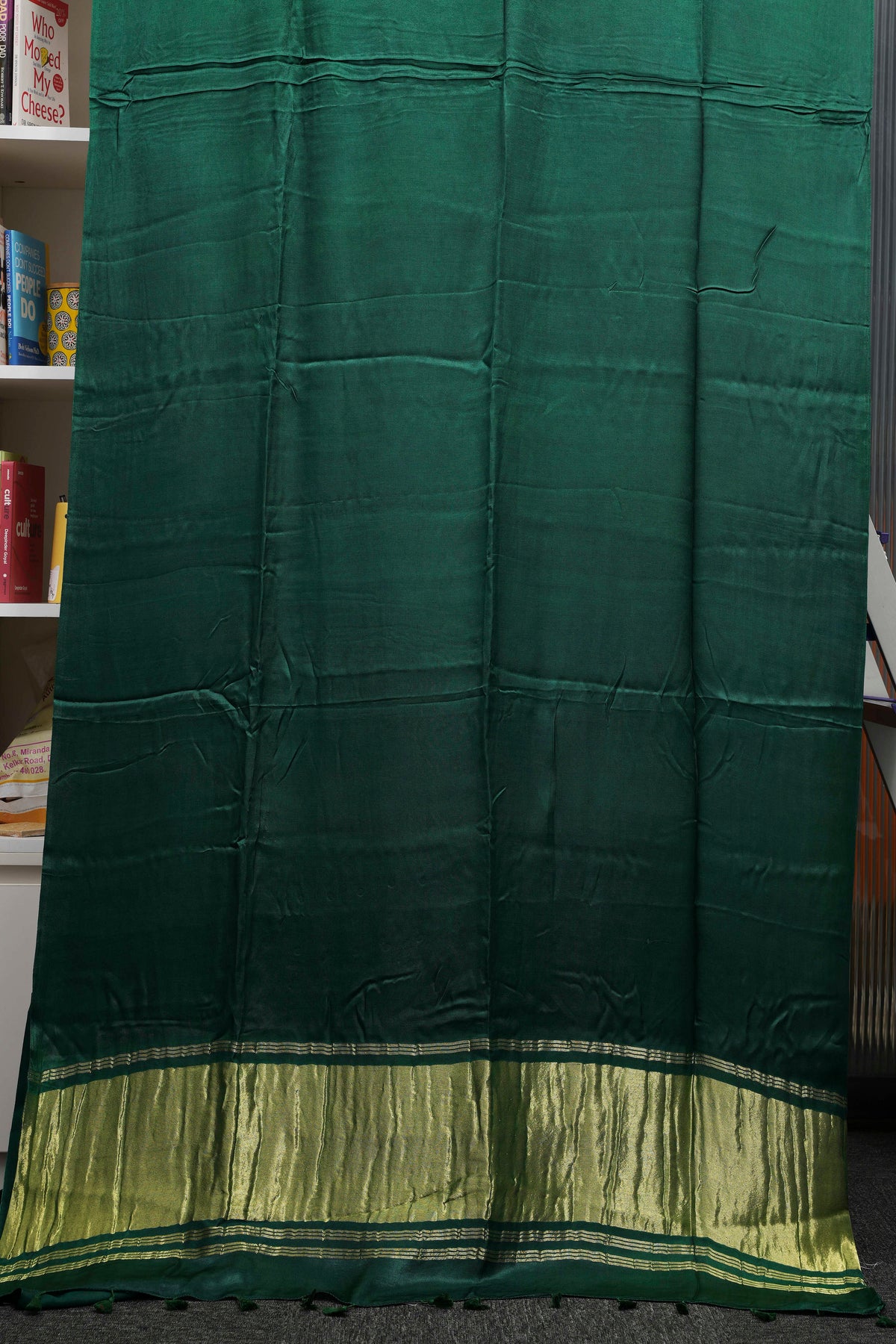 Bottle Green Pure Modal Silk Saree