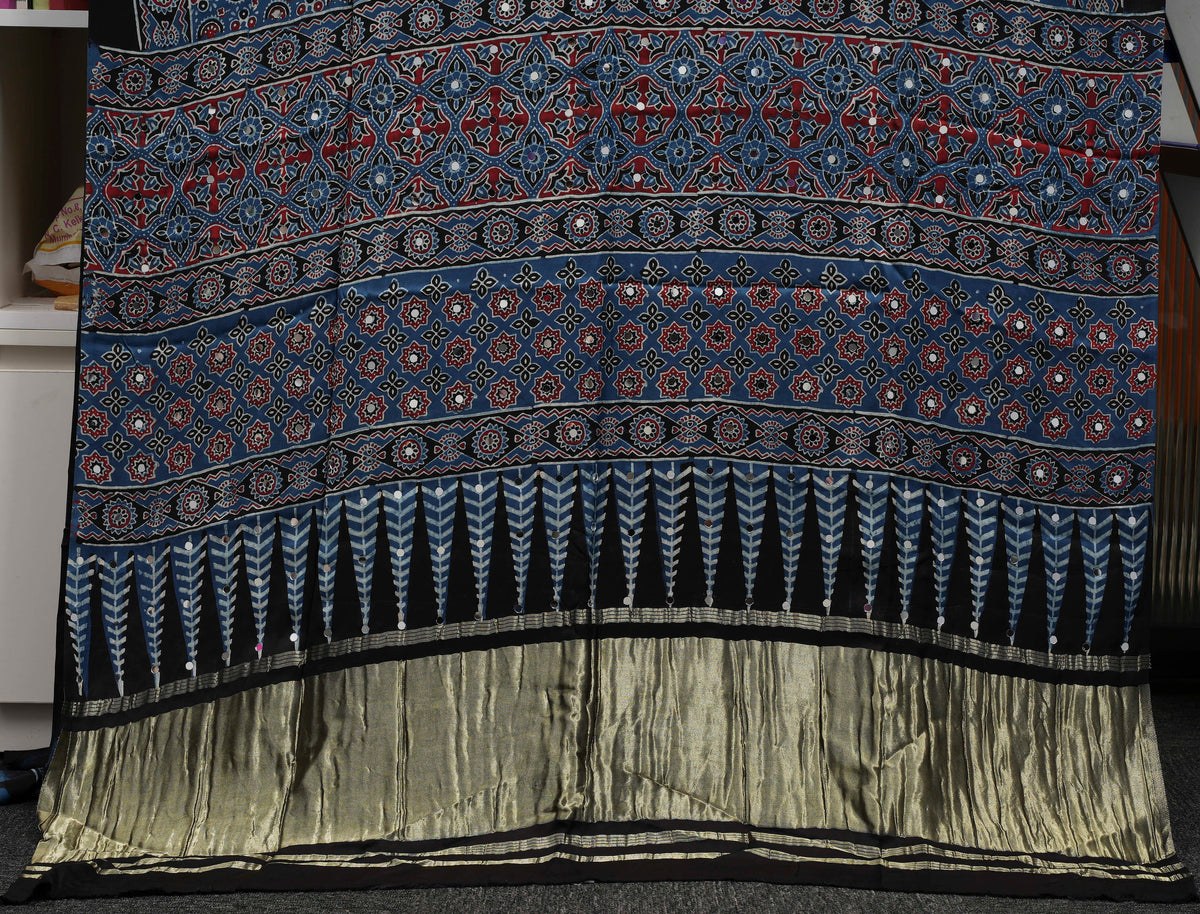 Indigo Blue Pure Modal Silk Ajrakh